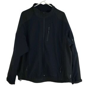 Free Country Full Zip Jacket Pocket Gray Black Soft Shell Big Tall Size 3X